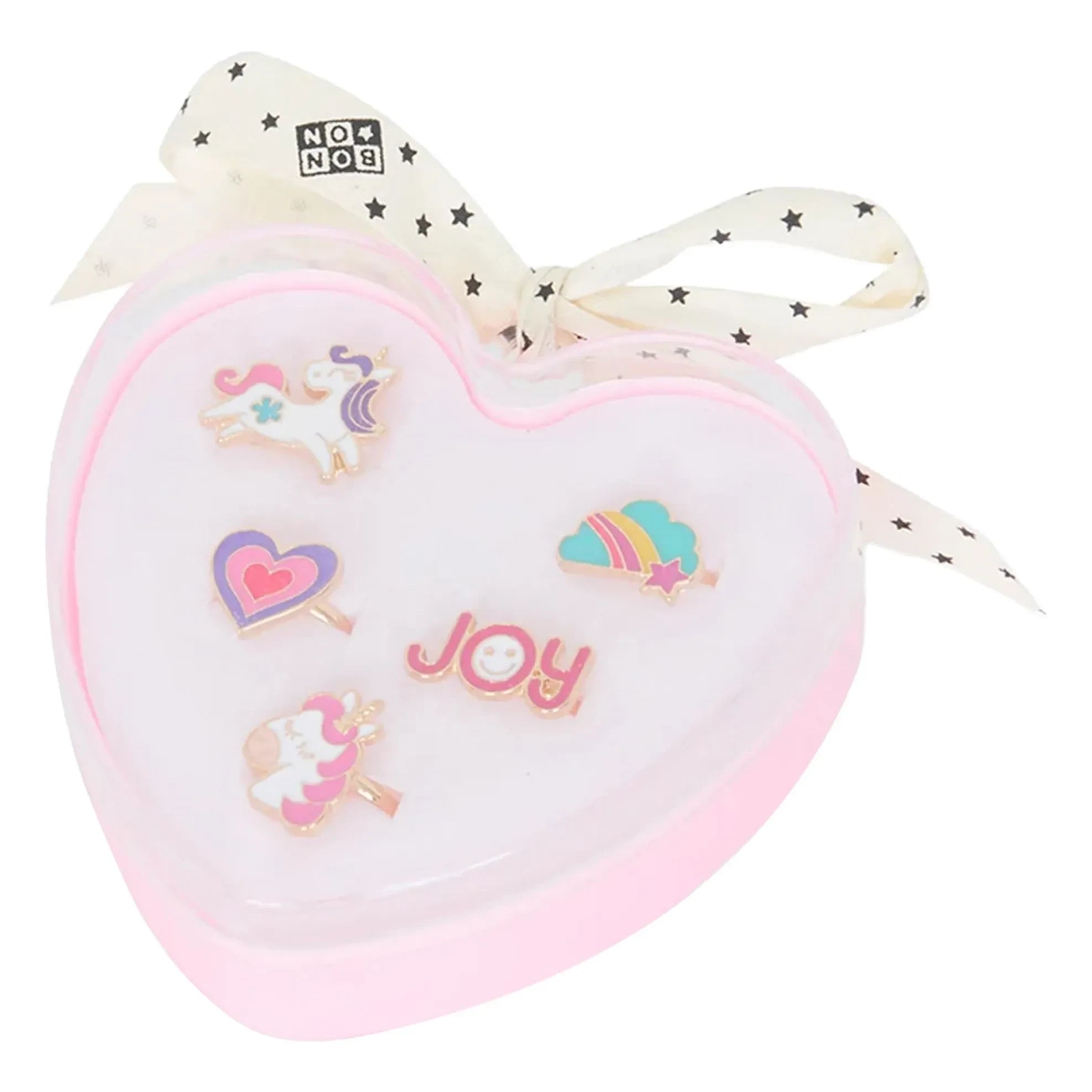 Bonton - 5er Set Herz Ringe | Flieder