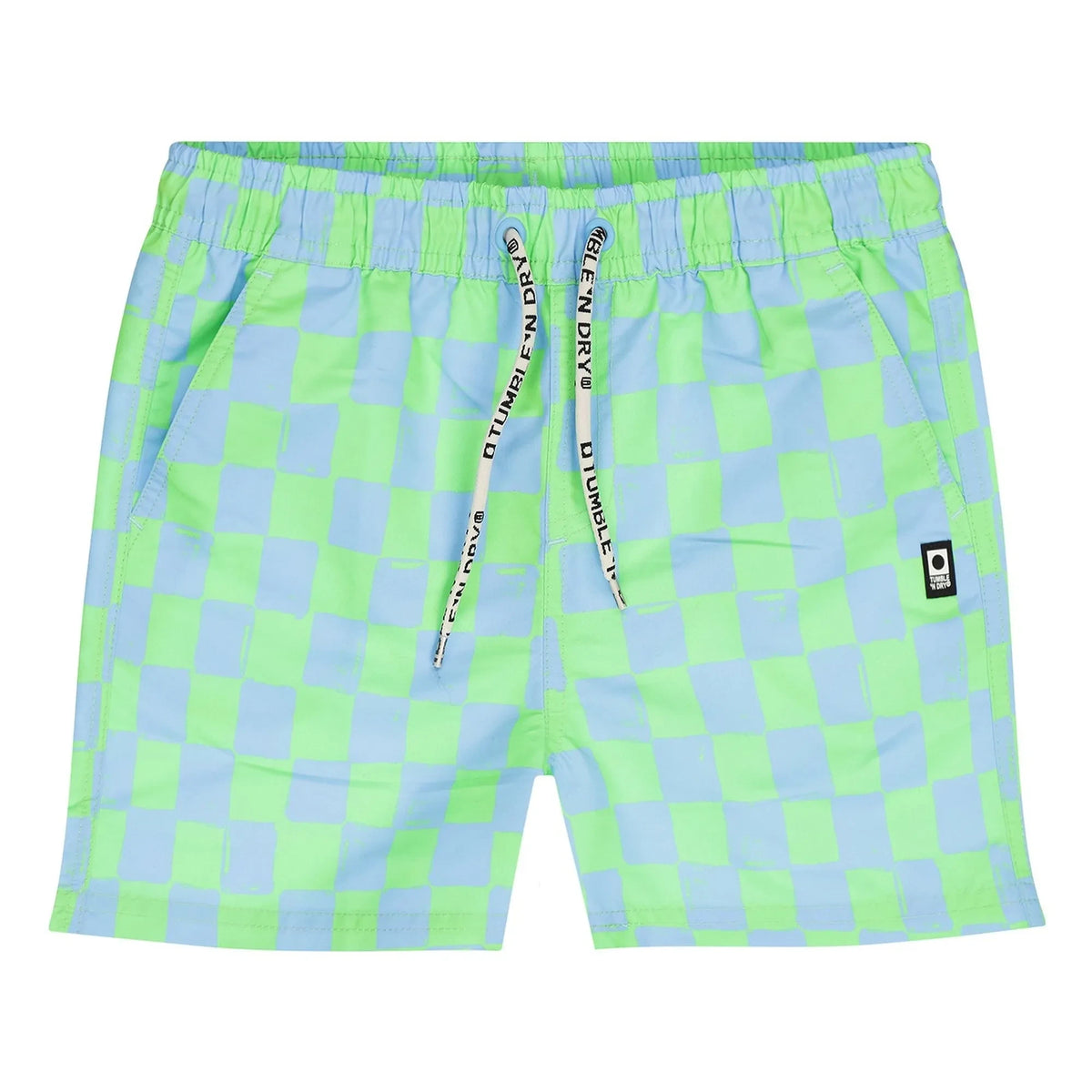 Tumble N'Dry – Manaus Carreaux Badehose aus recycelten Fasern | Türkis