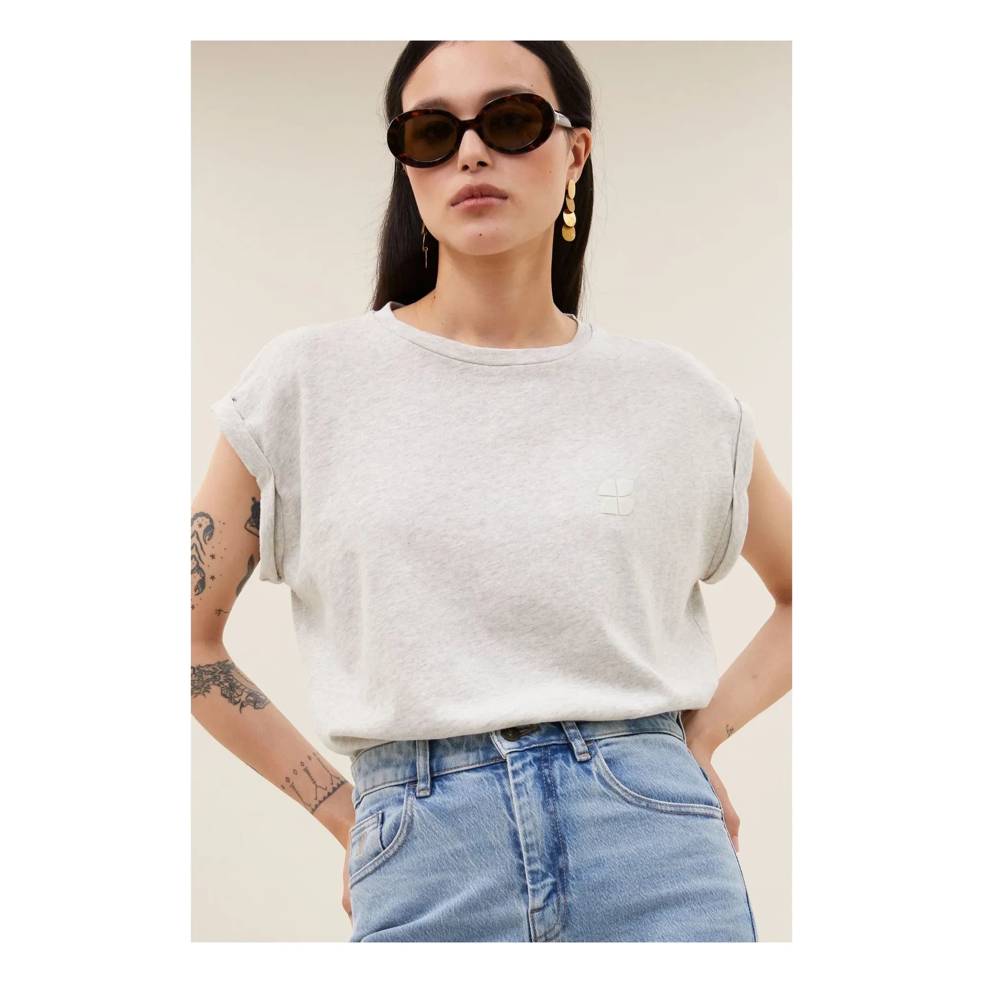 By Bar - Tobi Flame Baumwoll-T-Shirt | Grau