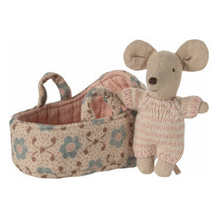 Maileg - Baby Maus in Kinderwagen | Rosa
