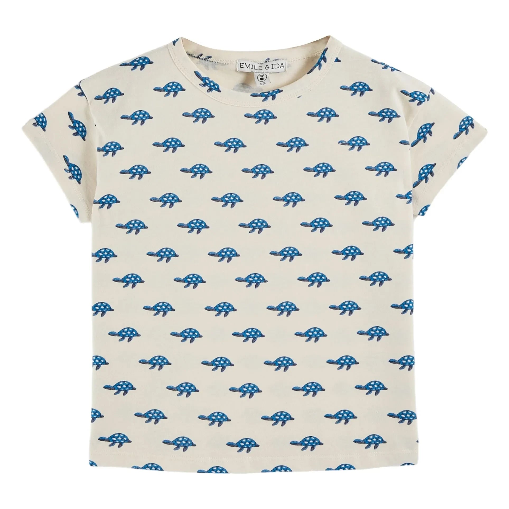 Emile et Ida - T-Shirt Schildkröte aus Bio-Baumwolle | Ecru