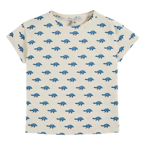 Emile et Ida - T-Shirt Schildkröte aus Bio-Baumwolle | Ecru