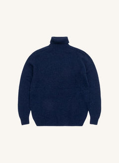 Origin Knitwear - Nahtloser Wollrollkragenpullover | Marineblau