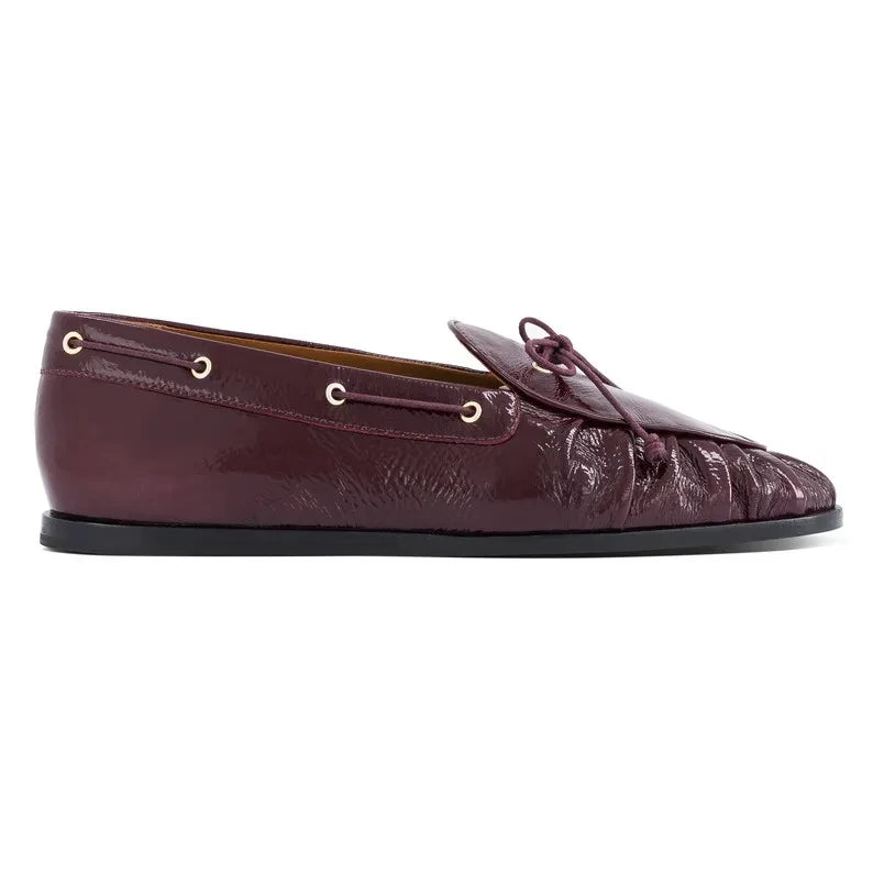 Socque Paris - Como Bootsschuhe aus Lackleder | Burgunderrot