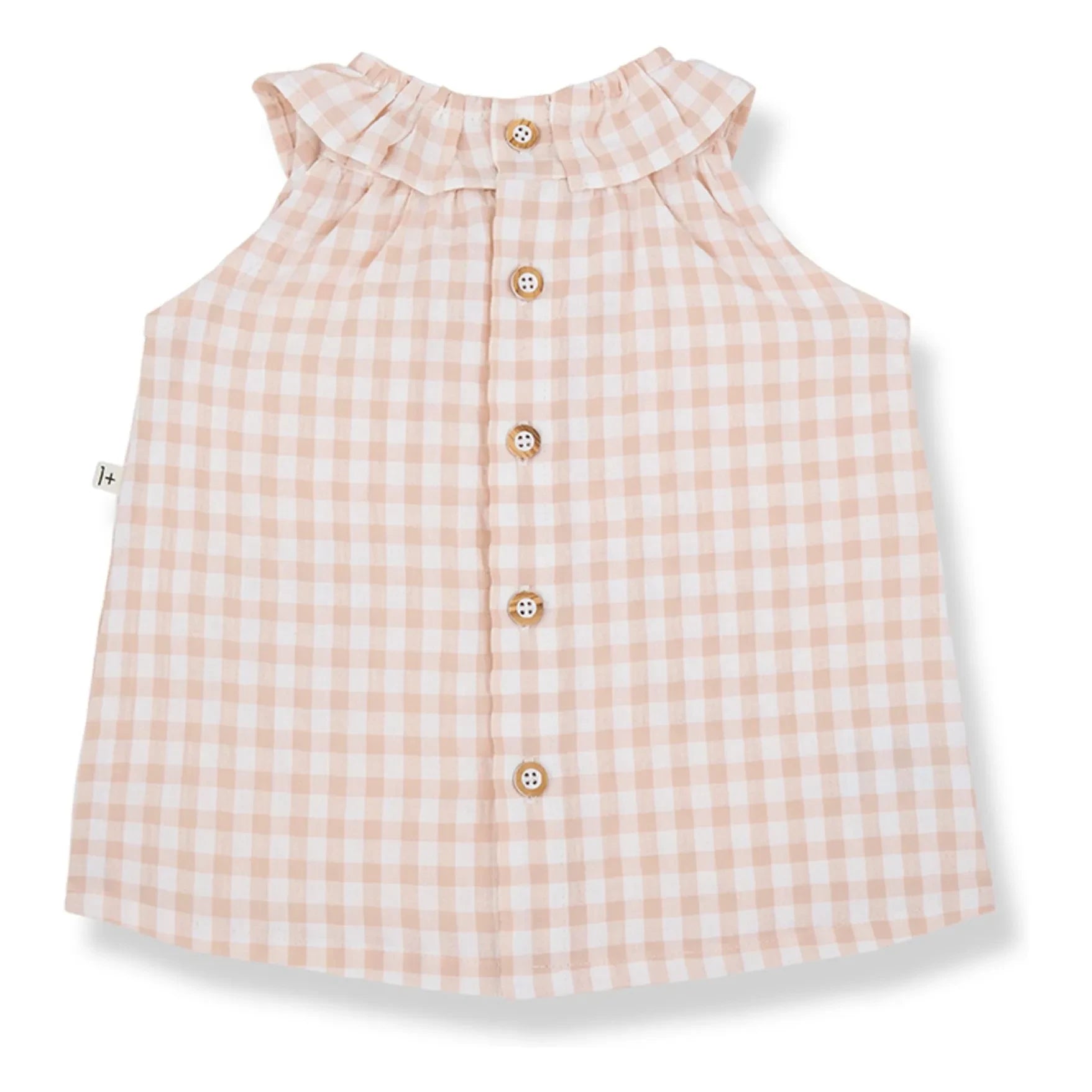1+ in the family - Ambracia Vichy Seersucker Kleid | Beige Rosa