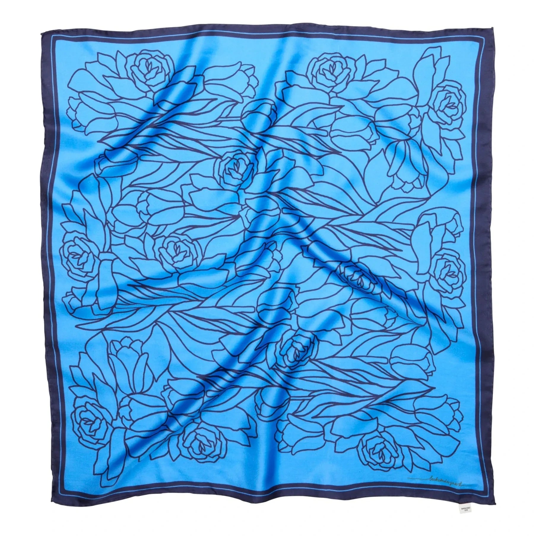 Becksöndergaard - Stencia Tulip Seidenschal | Blau