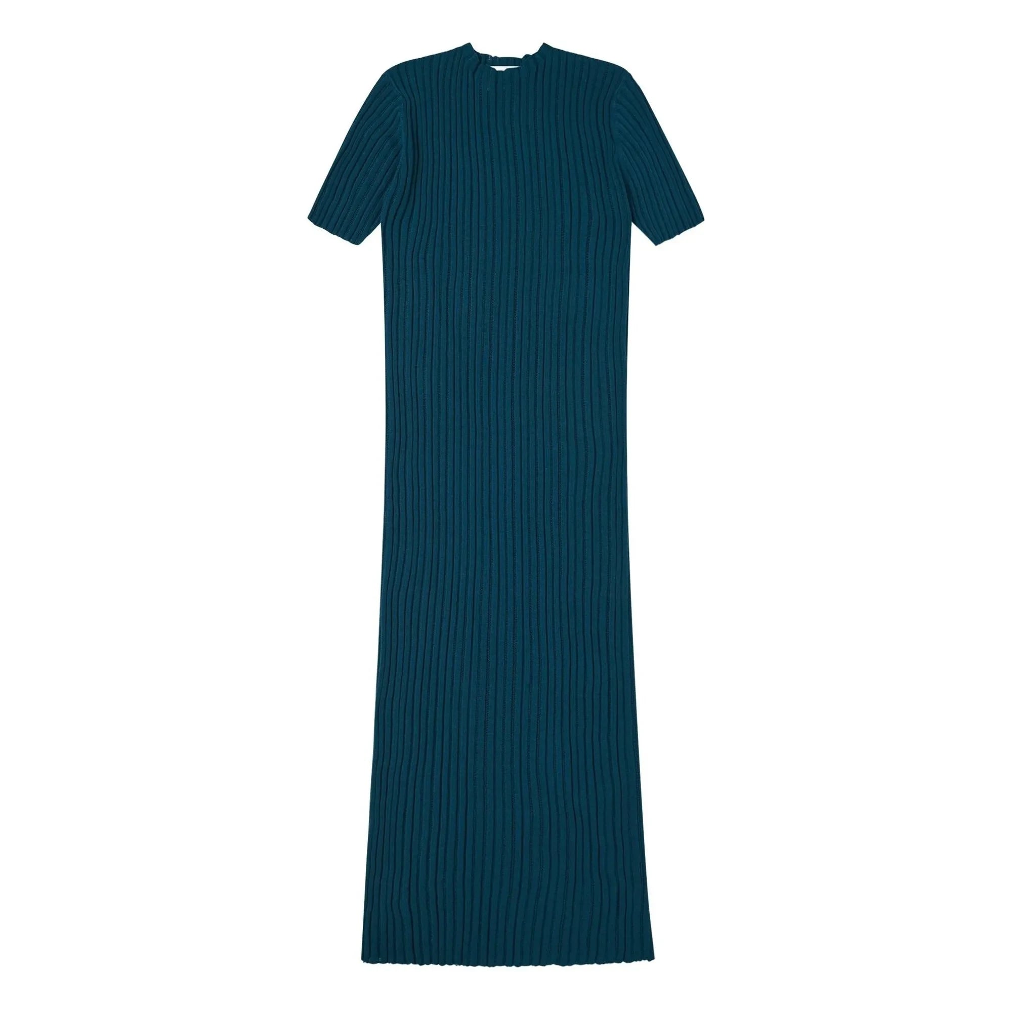 FUB - Hohes geripptes Kleid | Blau