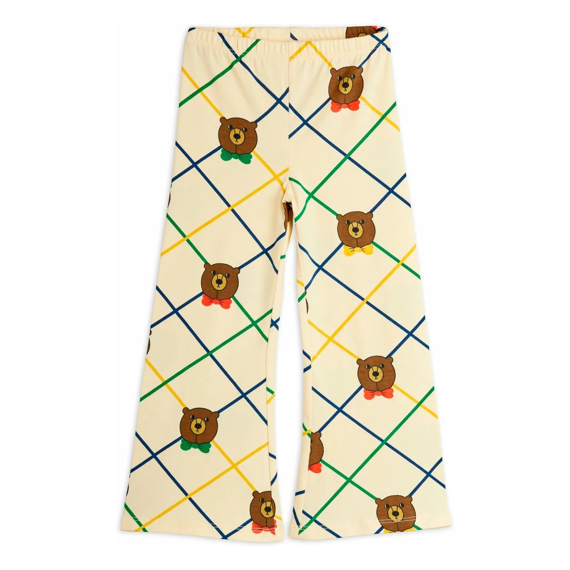Mini Rodini - Karierte Bio-Baumwoll-Bärenhose | Ecru