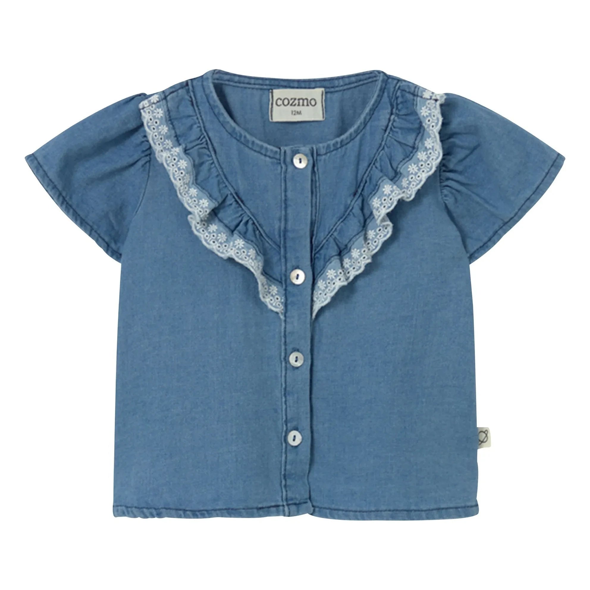 Cozmo – Denimbluse mit Rüschen, blau Malva