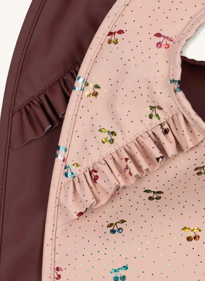 Konges Sløjd - Cherry Glitter Lätzchen - 2er-Set | Rosa