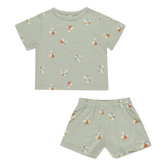 Rylee + Cru - T-Shirt und Ballonshorts Set | Salbei