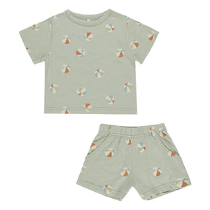 Rylee + Cru - T-Shirt und Ballonshorts Set | Salbei