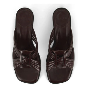 Socque Paris - Janis Ledersandalen | Chocolate