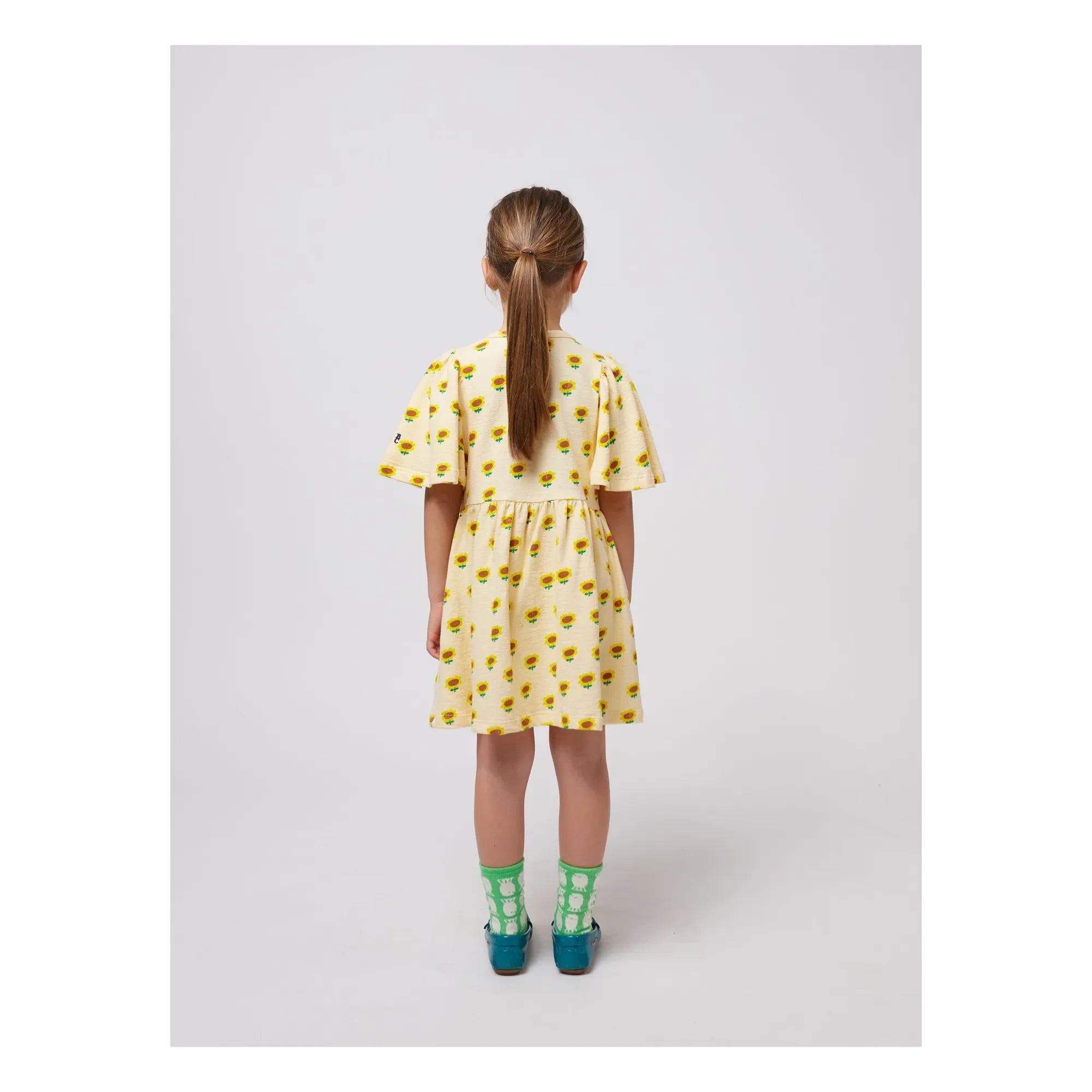 Bobo Choses - Sonnenblumen-Kleid aus Bio-Baumwolle | Creme