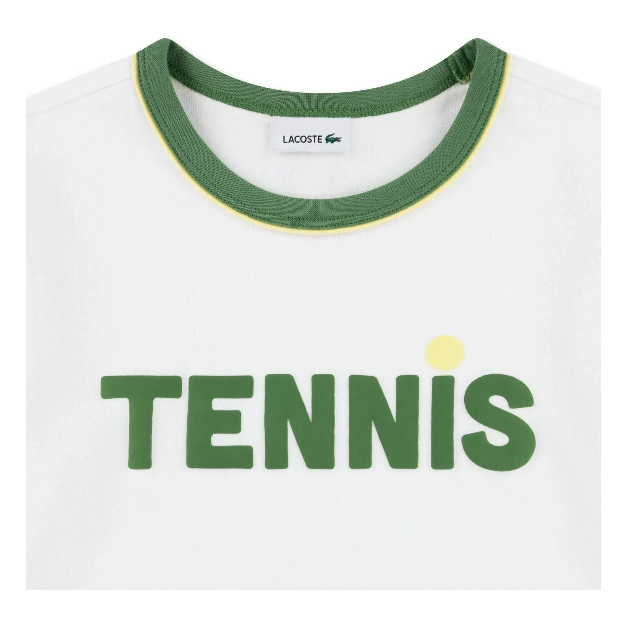 Lacoste – Kontrast-T-Shirt aus Bio-Baumwolle | Off-White