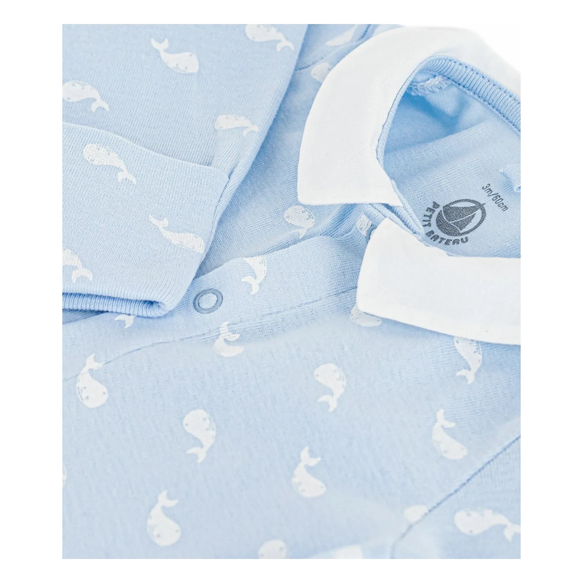Petit Bateau - Dors Bien Baleines Bio-Baumwolle Pyjama | Hellblau
