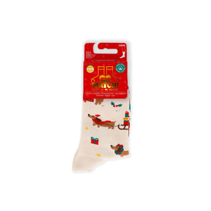 Legami - Kinder Weihnachtsstrümpfe Dachshund Größe 28-35 - Perfekte Passform!