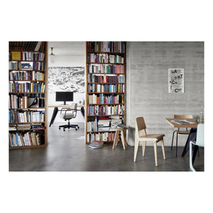 Vitra - Direction Pivotante Bürostuhl, Schwarzes Gestell - Jean Prouvé | Perlengrau