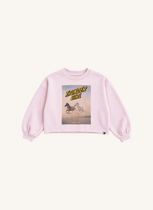 Hundred Pieces - Belmont Horses Organische Baumwoll-Sweatshirt | Hellrosa