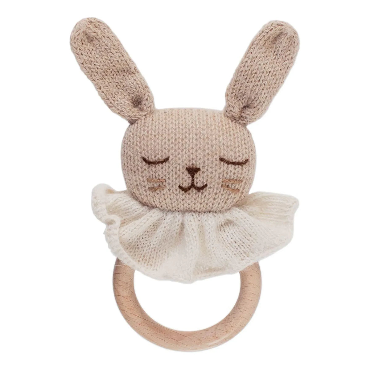Main Sauvage - Holz-Hase Beißring | Beige