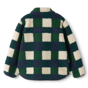 Liewood - Nolan Karomuster Sherpa-Stil Jacke, hergestellt aus recycelten Fasern | Marineblau