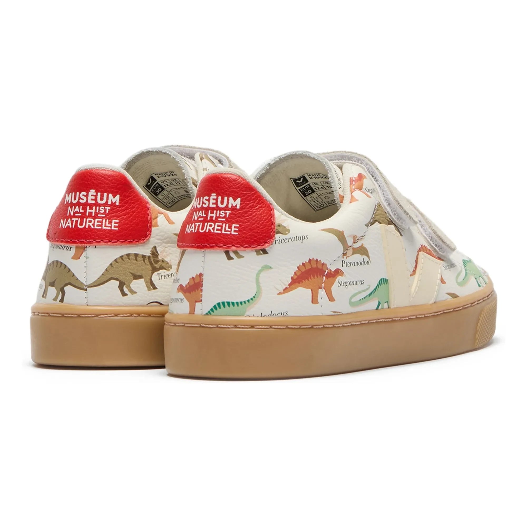 Veja - Veja x Museum Small Esplar Dinosaurs Leder Sneakers mit Streifen | Weiß