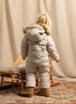 Töastie - Wasserdichter Kapuzen-Cloud-Mantel aus recyceltem Fleece | Blanc/Écru