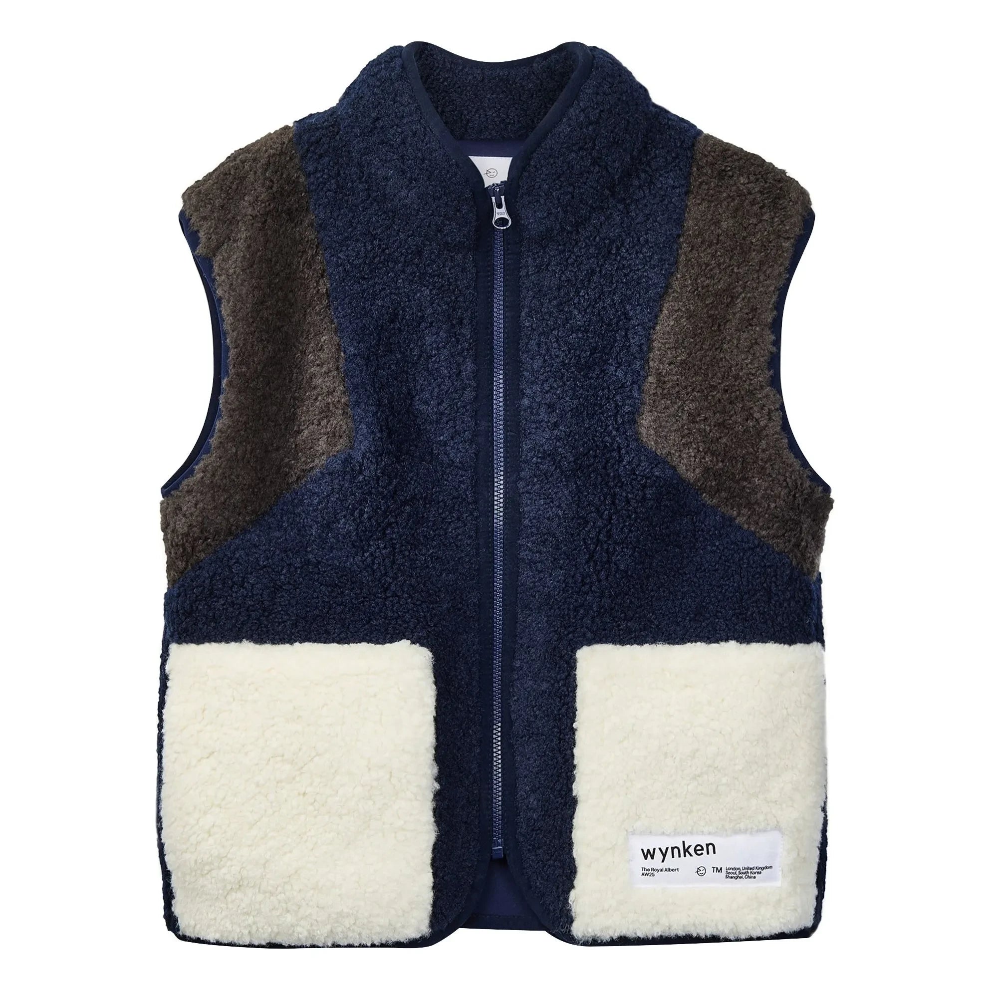 Wynken – Ärmellose Sherpa-Weste Wilderness in Nylon-Blau