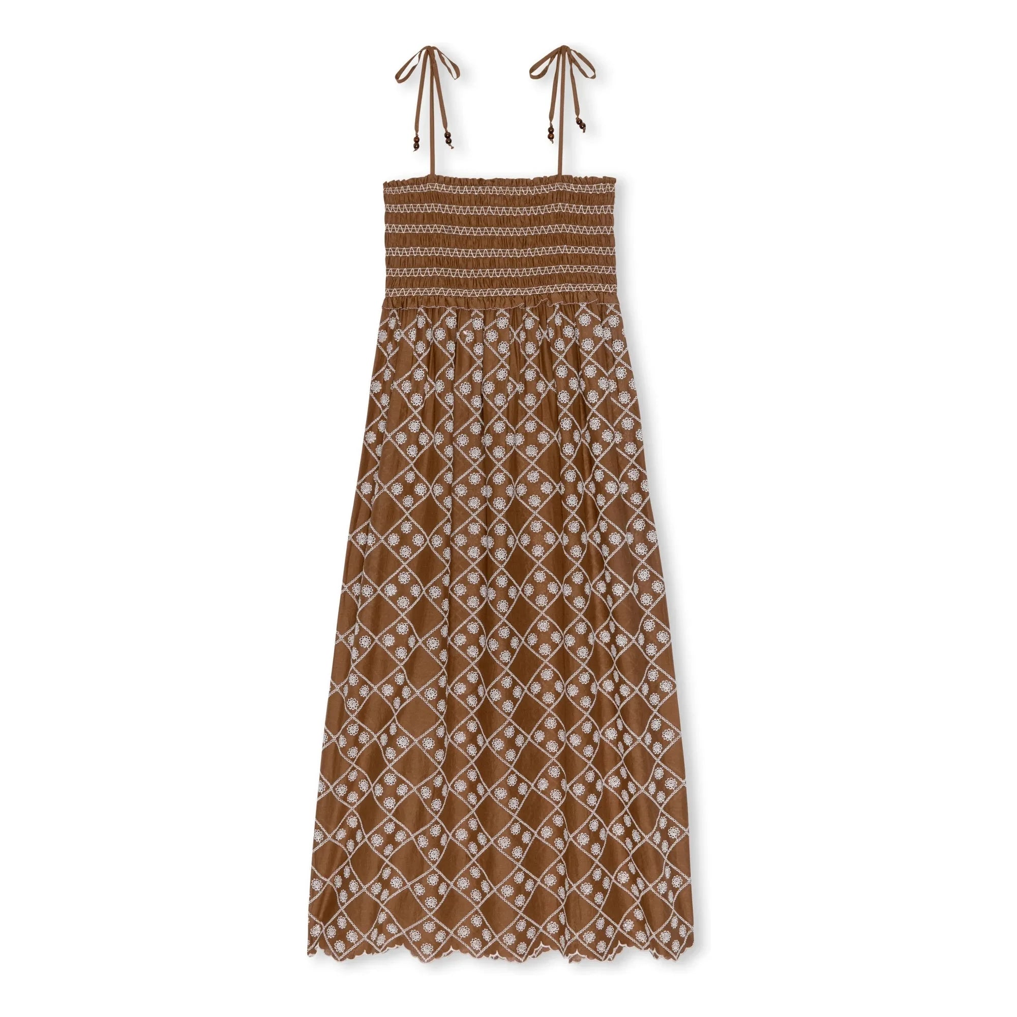 Rails - Becca Pamuk İşlemeli Elbise | Çikolata