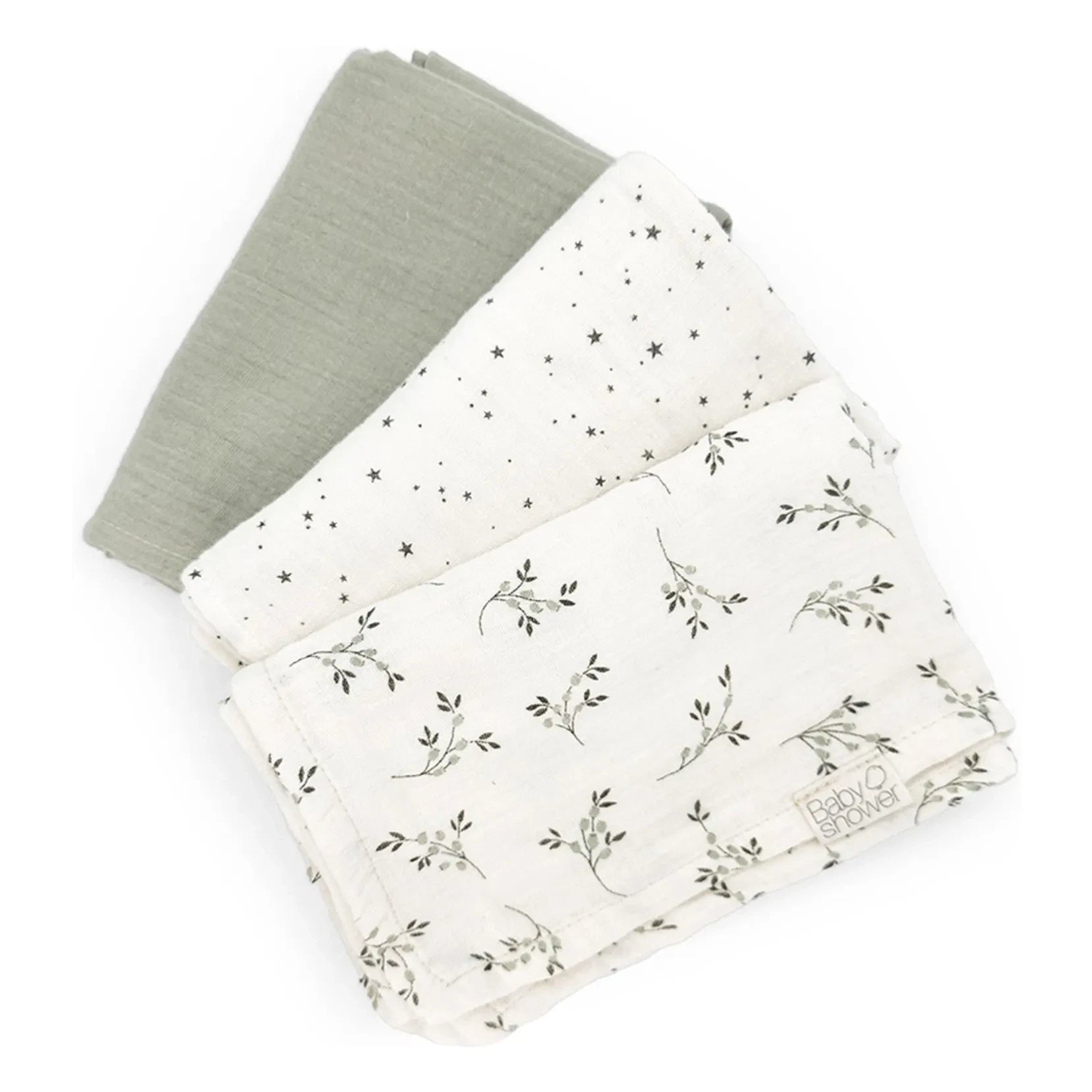 Babyparty - Olive Nappies - 3er-Set | Ecru