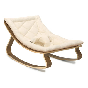 Charlie Crane - Levo Babywippe - Walnuss & Ecru Bio-Baumwollkissen | Ecru