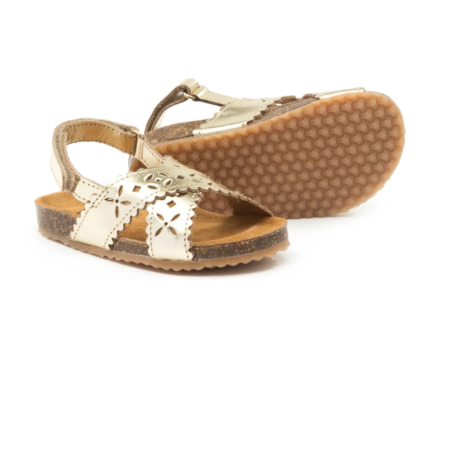 Pèpè - Two Con Me - Sandalen mit perforierten Kreuzbändern | Gold