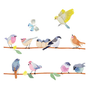 MIMI'lou - Wandsticker Bordüre Frühlingsvögel auf dem Ast