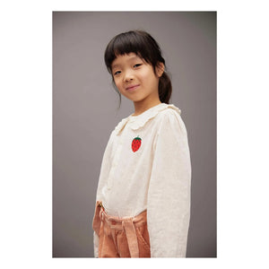 Mini Rodini - Erdbeer-Bluse aus Bio-Baumwolle | Weiß