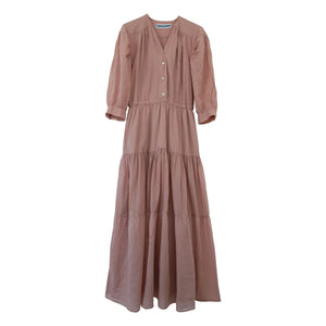 THEAVANT - Joana Pamuk Voile Kleid | Beige