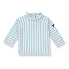 1+ in the family - Telmo Gestreiftes UV-Schutz-T-Shirt | Mandelgrün