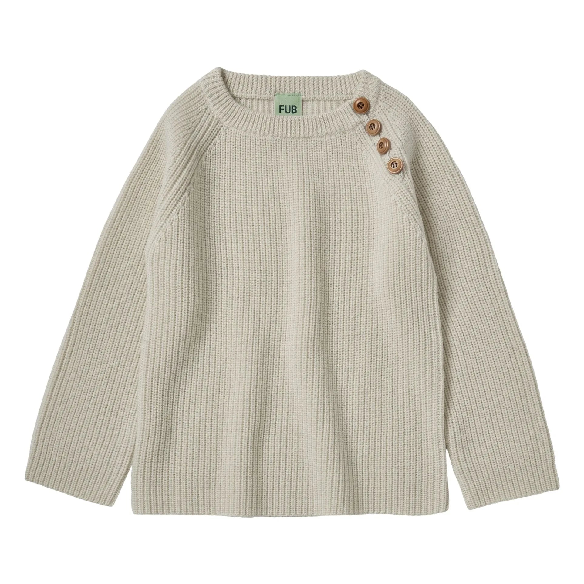 FUB - Merinowolle Ripp-Pullover | Ecru