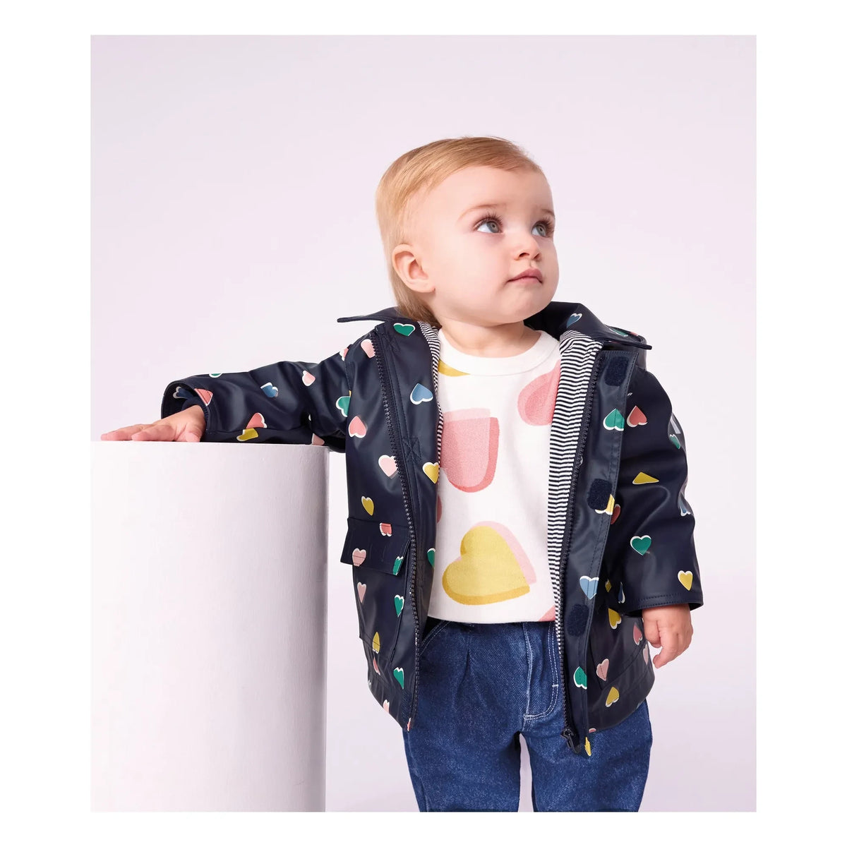 Petit Bateau - Ciré İkonik Kalp Desenli Bebek | Lacivert