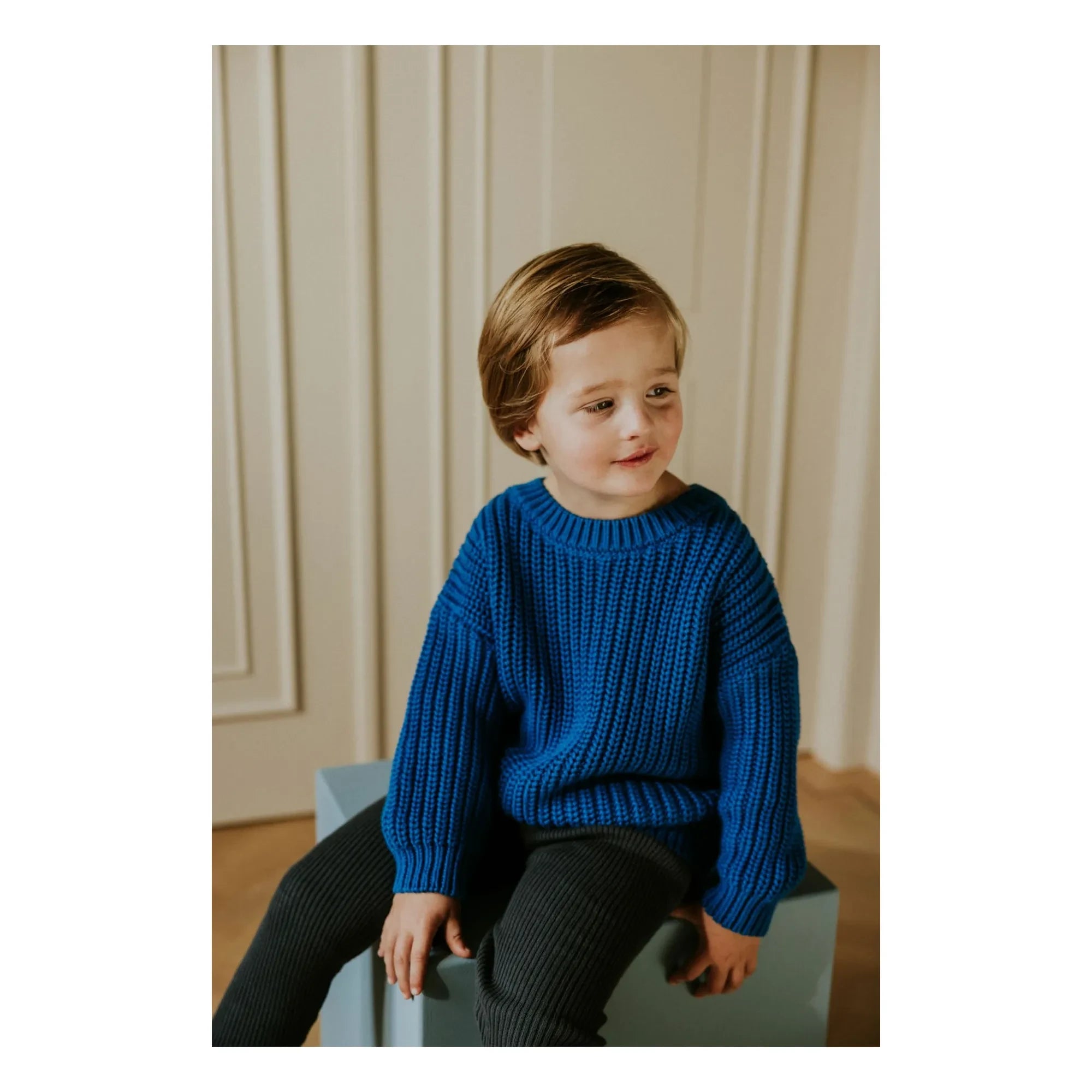 Yuki - Bio-Baumwoll-Dicker Pullover | Königsblau