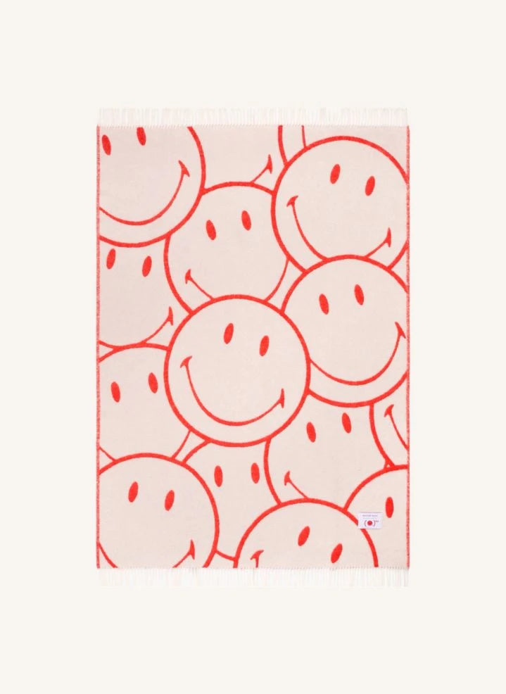 Maison Deux - Wolldecke - Maison Deux x Smiley | Ecru