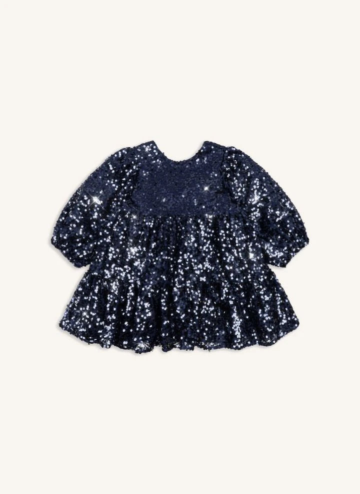 Konges Sløjd - Lila Paillettenkleid mit Schleifen-Detail | Nachtblau