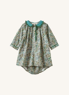 Caramel - Verdite Liberty Kleid für Babys | Grün
