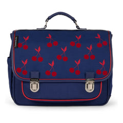 Caramel & Cie – Samt-Kirschen Handtasche | Marineblau