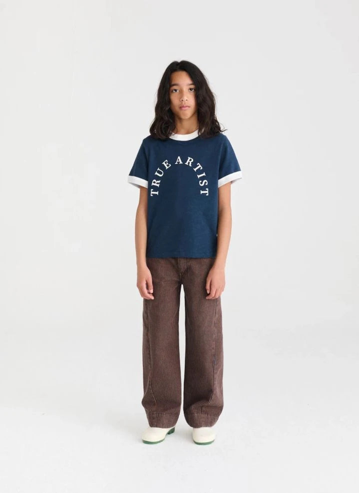 True Artist - N°14 Gestreifte Jeans aus Bio-Baumwolle | Dunkelblau