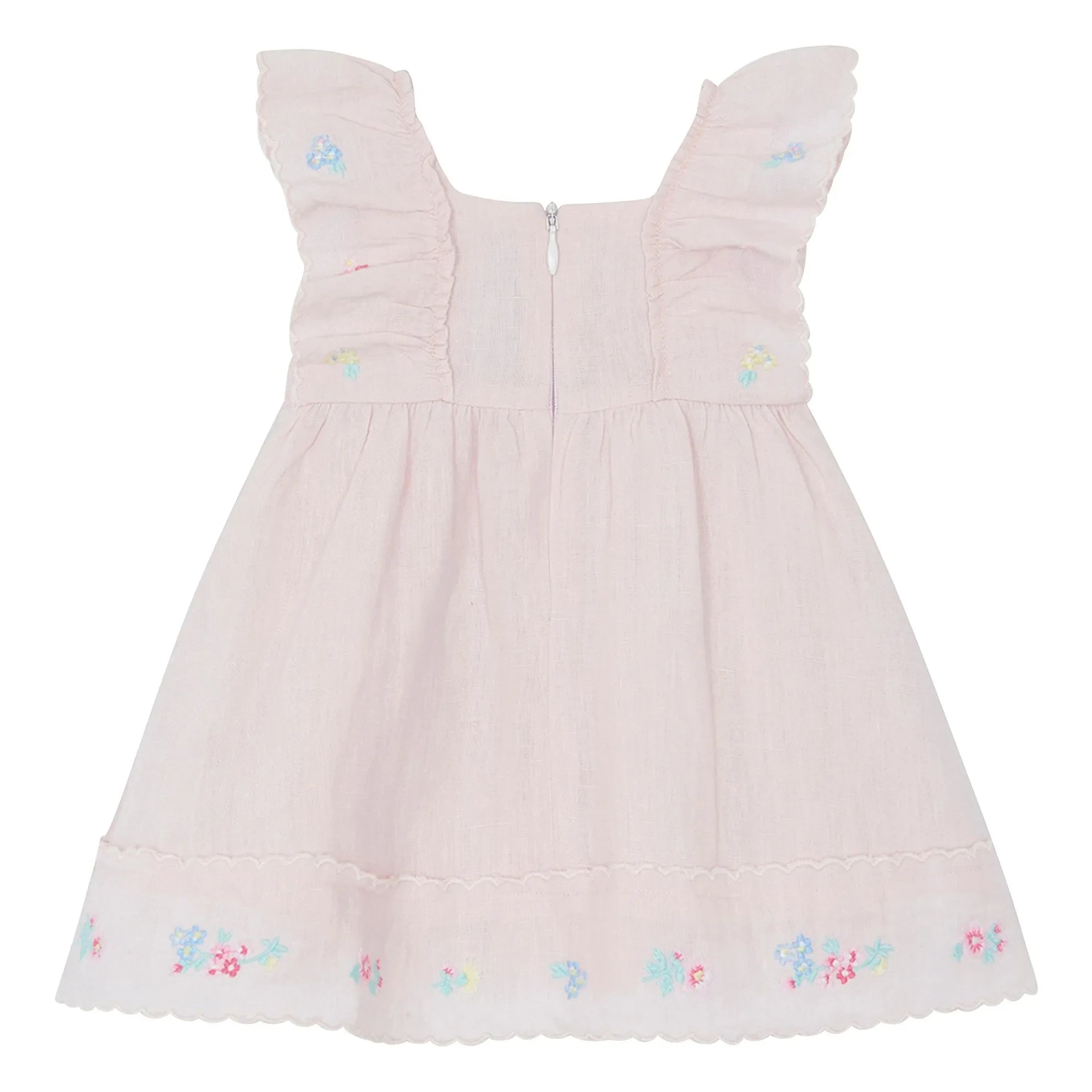 Tartine et Chocolat - Besticktes Volant-Kleid | Blassrosa