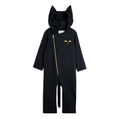Mini Rodini – Bio-Baumwolle Katzen-Strampler | Schwarz
