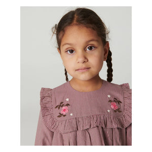 Copenhagen Colors - Besticktes kariertes Kleid | Rosa