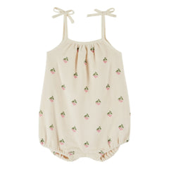 Emile et Ida - Kirschenoverall aus Bio-Baumwollfrottee | Creme