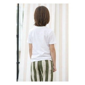 Lililotte - Paul Maxi Hose Twill Gestreift Bio-Baumwolle | Ecru