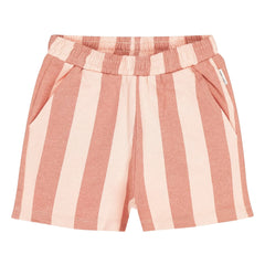 Tumble N'Dry – Lunario Gestreifte Shorts aus recycelter Baumwolle | Peach